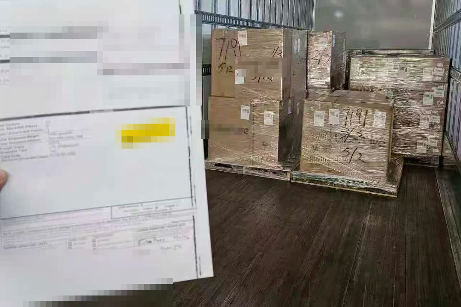 装车BOL与整车货物实拍